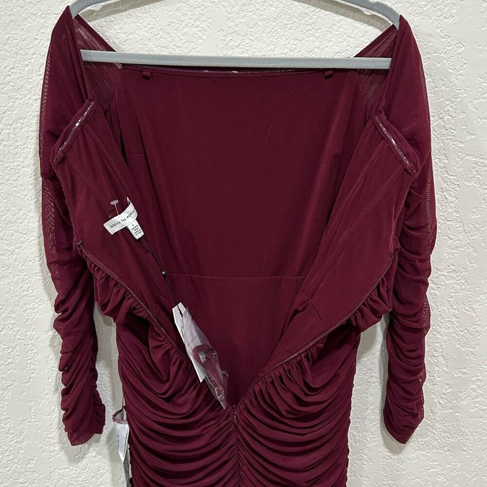 Dress the population Ruched Bodycon Dress women’s size large - Picture 5 of 12